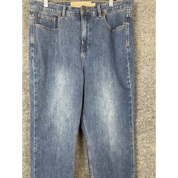 Soft Surroundings The Ultimate Denim Relaxed Straight Jeans size 14 Med wash - Picture 3 of 16